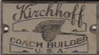 Kirchhoff Coachbuilder's Plate; photo provided by Joseph Auch.